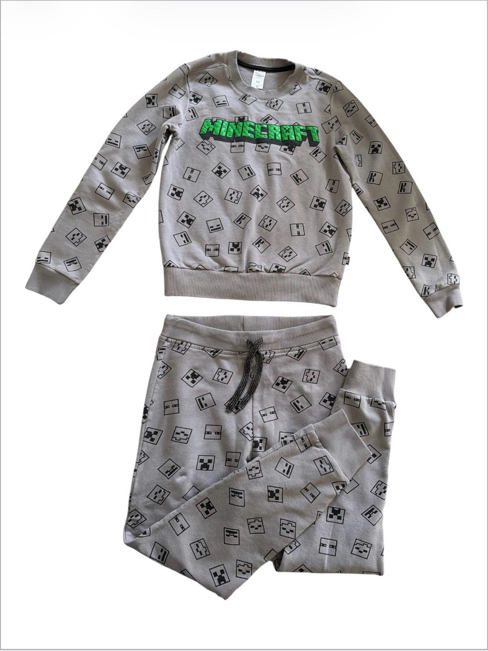Minecraft Kids Matching Set - Gray Sweatshirt & Joggers